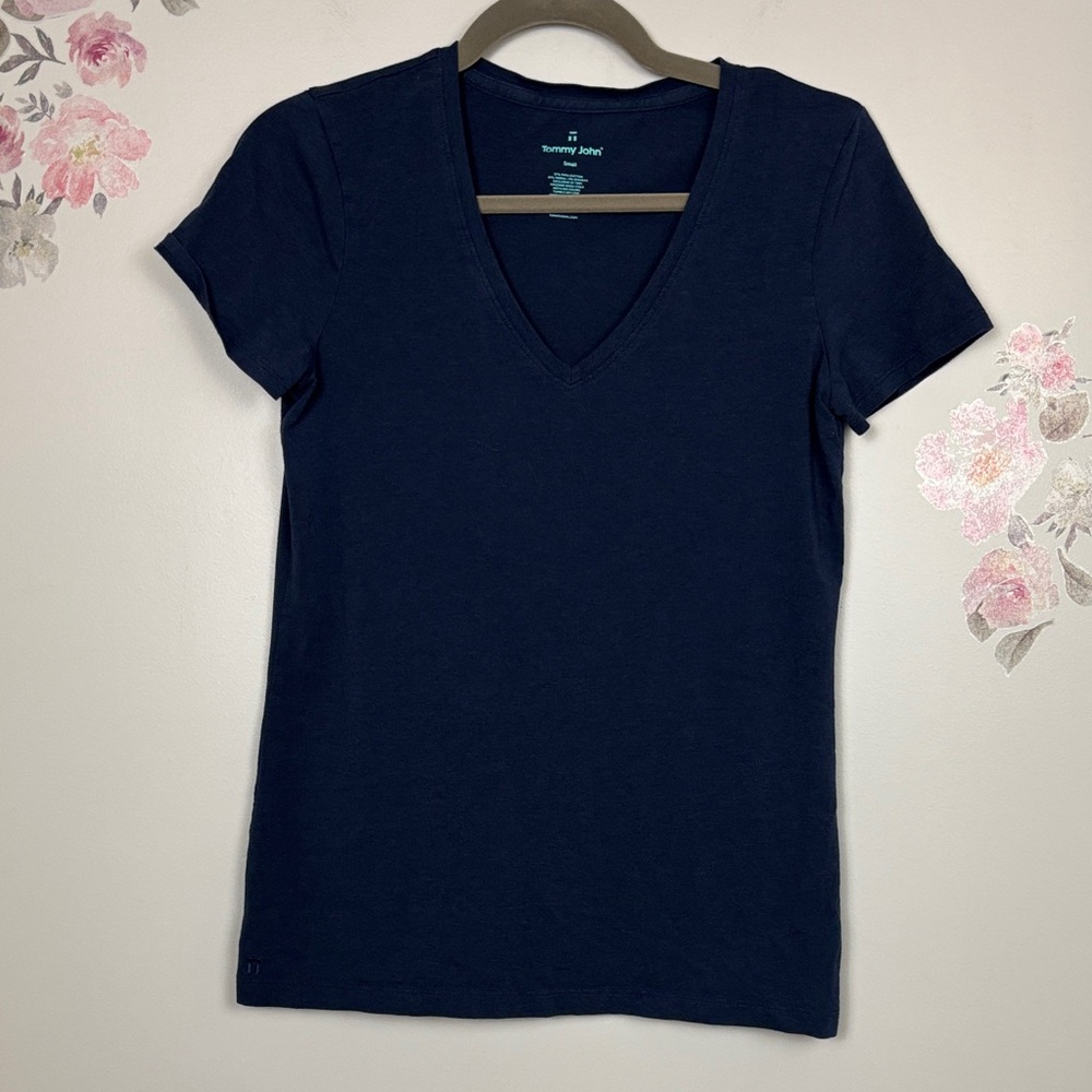 Tommy John Dark Blue V-Neck Tee - S